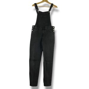 Roxy Women's Size 6‎ Black Denim Overalls Stretch Slim Fit Adjustable Straps